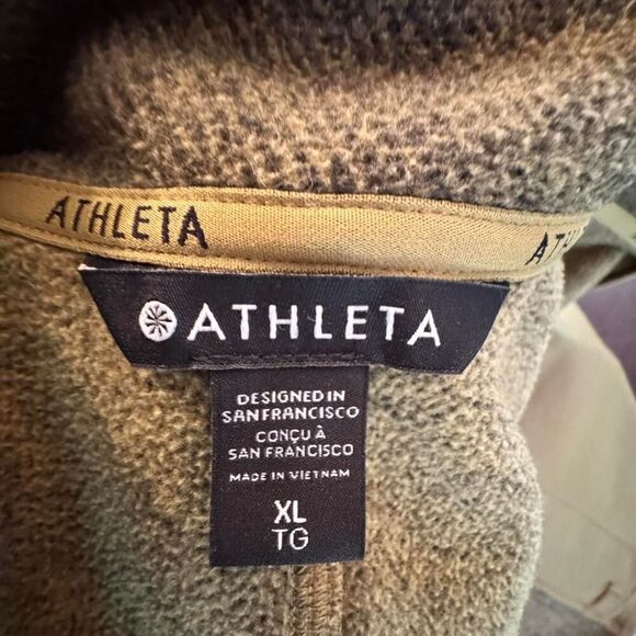 Athleta Women's Green Stroll Fleece Full zip Stand up Collar Jacket Size XL - Picture 7 of 8